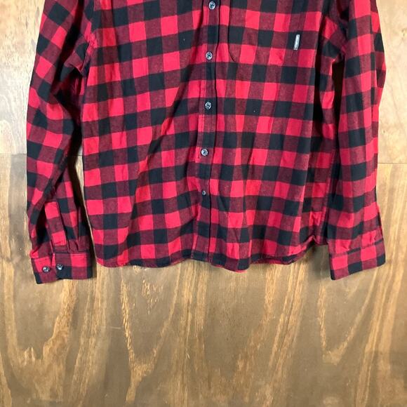 Eddie Bauer Mens Shirt Red Black Plaid Button Down Long Sleeve 100% Cotton XL - Picture 3 of 12